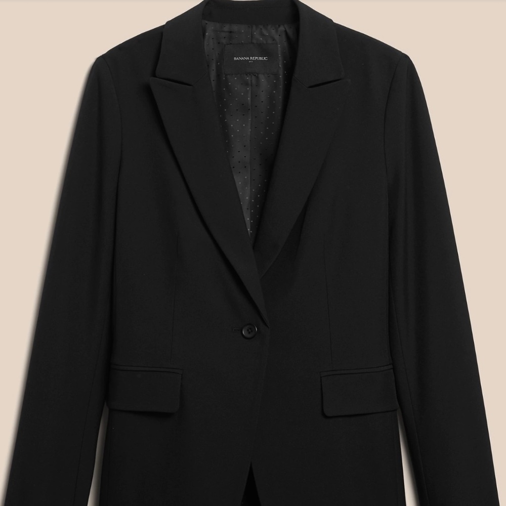 Banana Republic Sculpted Suit Blazer Black Sz 8